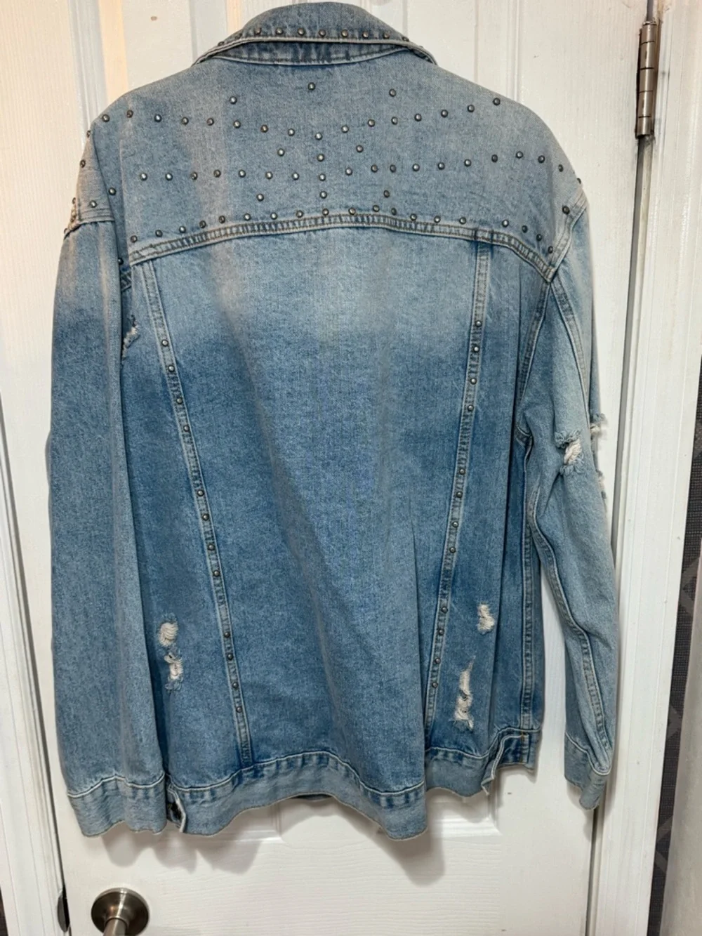 *RARE* Free People Studded Distressed embellished, Jean/denim jacket - Picture 8 of 9